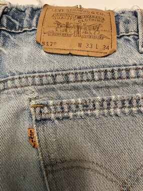 Levi’s Vintage 90s 517 Orange Tag Jeans Distressed. Size 33x34